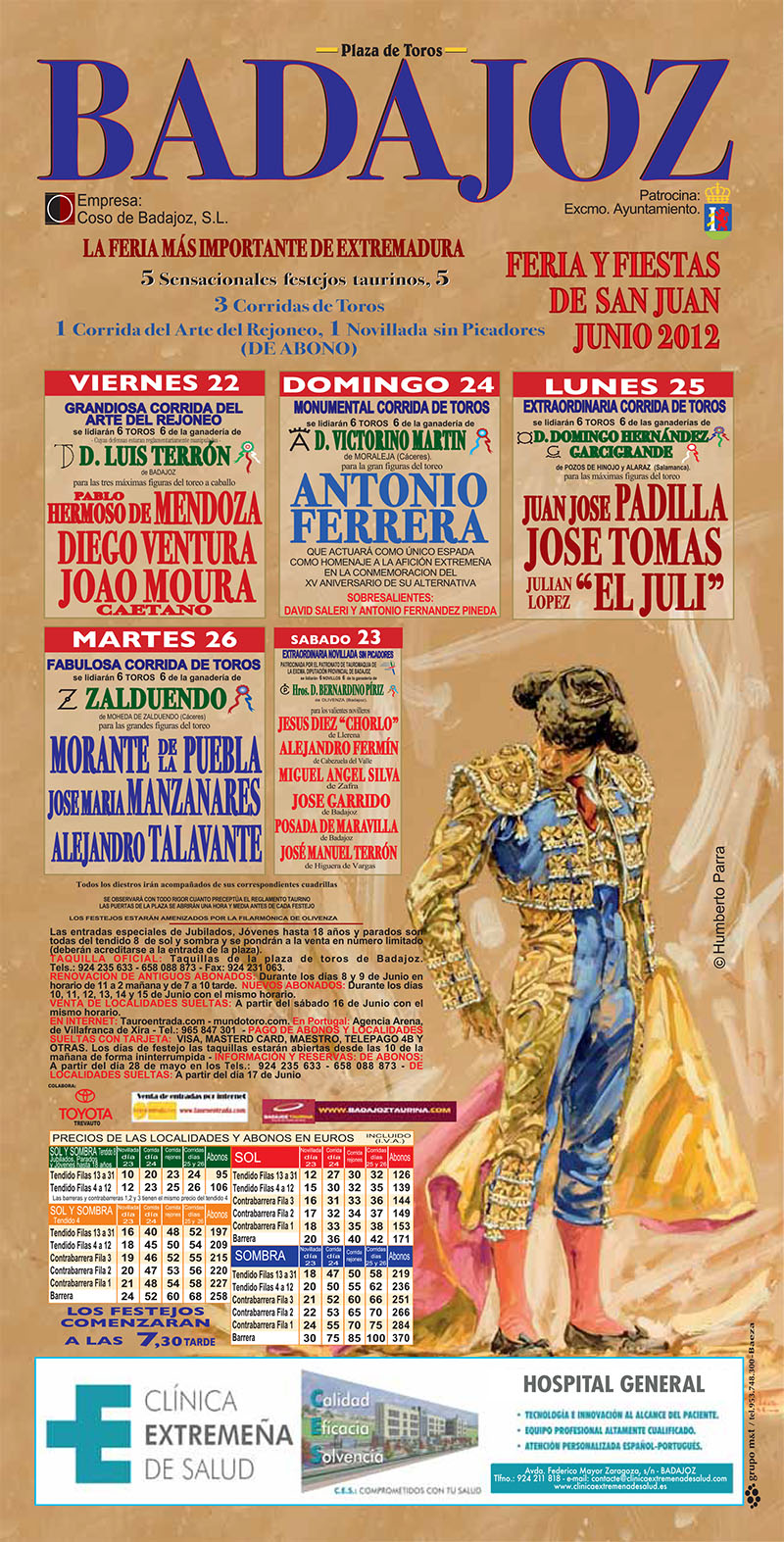 Carteles Taurinos Badajoz 2012 | Feria Taurina de San Juan
