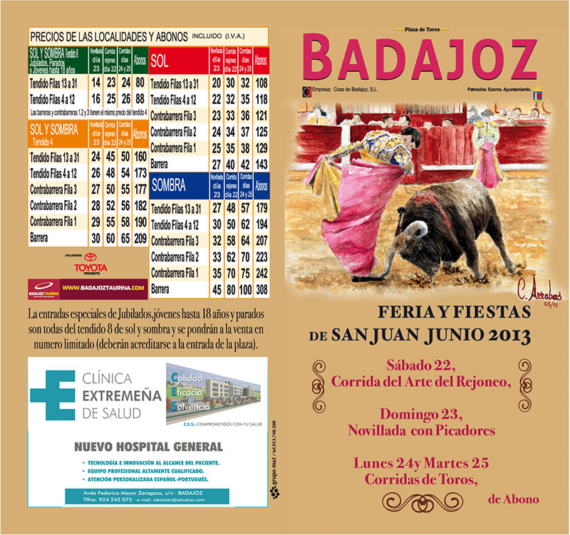 Badajoz bullfighting posters 2013