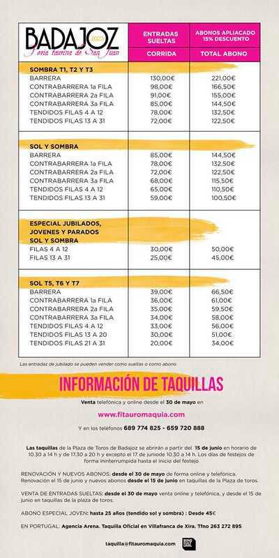 Carteles Taurinos Badajoz 2023 | Feria Taurina de San Juan